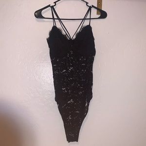 black lace body suit